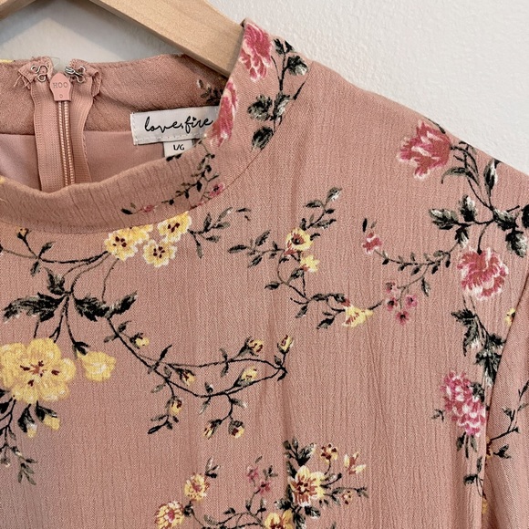 Blush Floral Long Sleeve Dress - Picture 3 of 3